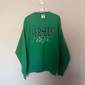 Vintage Green 'Tis Herself Crewneck Sweater